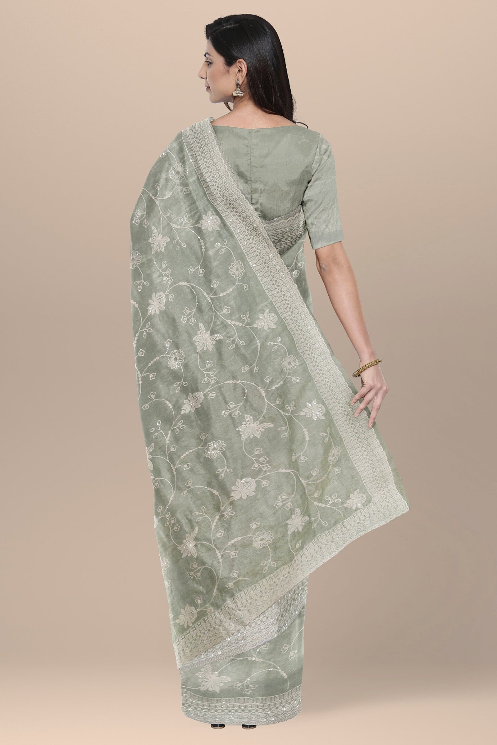 semi organza silk saree