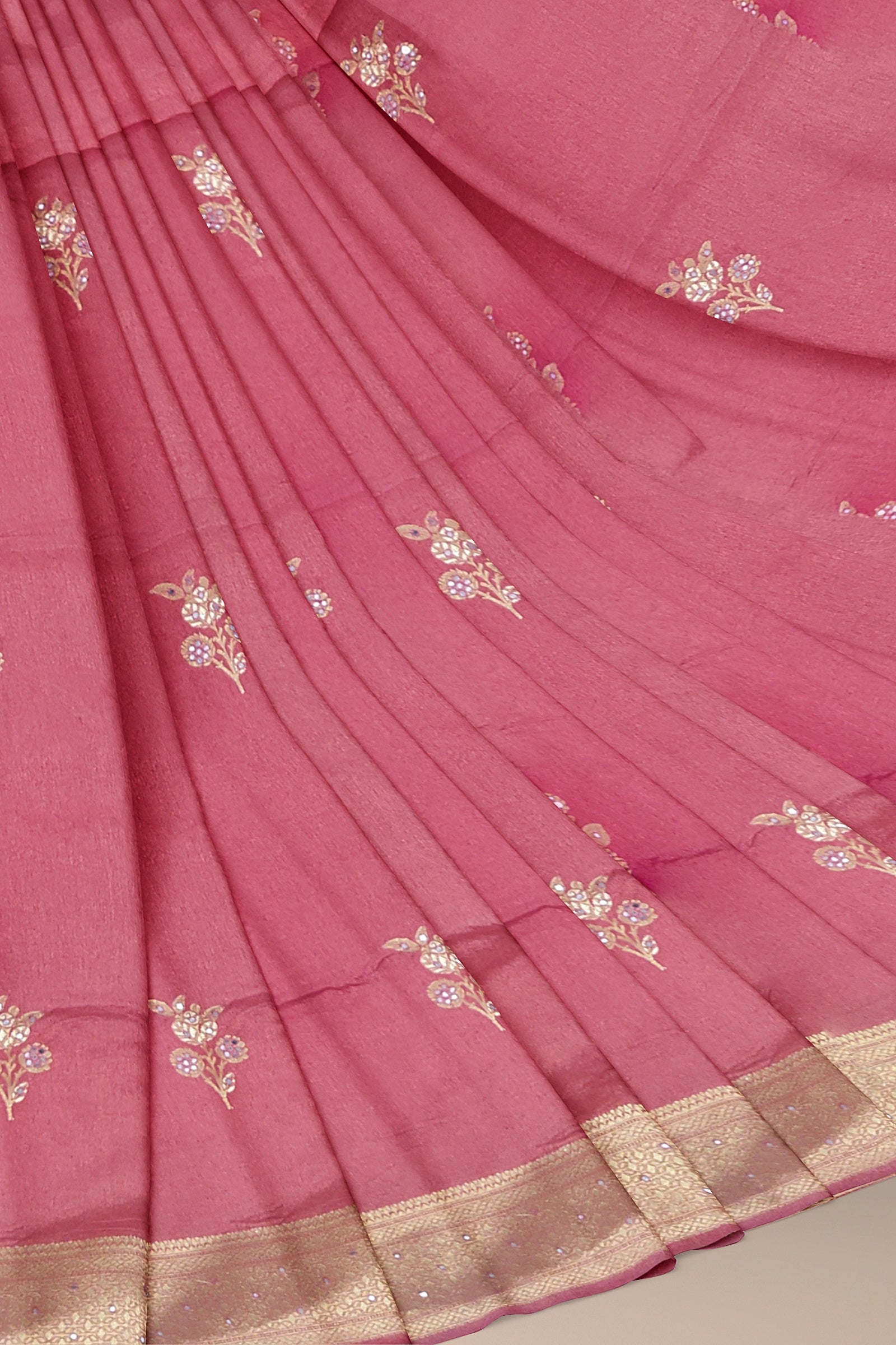 linen silk saree onion pink color