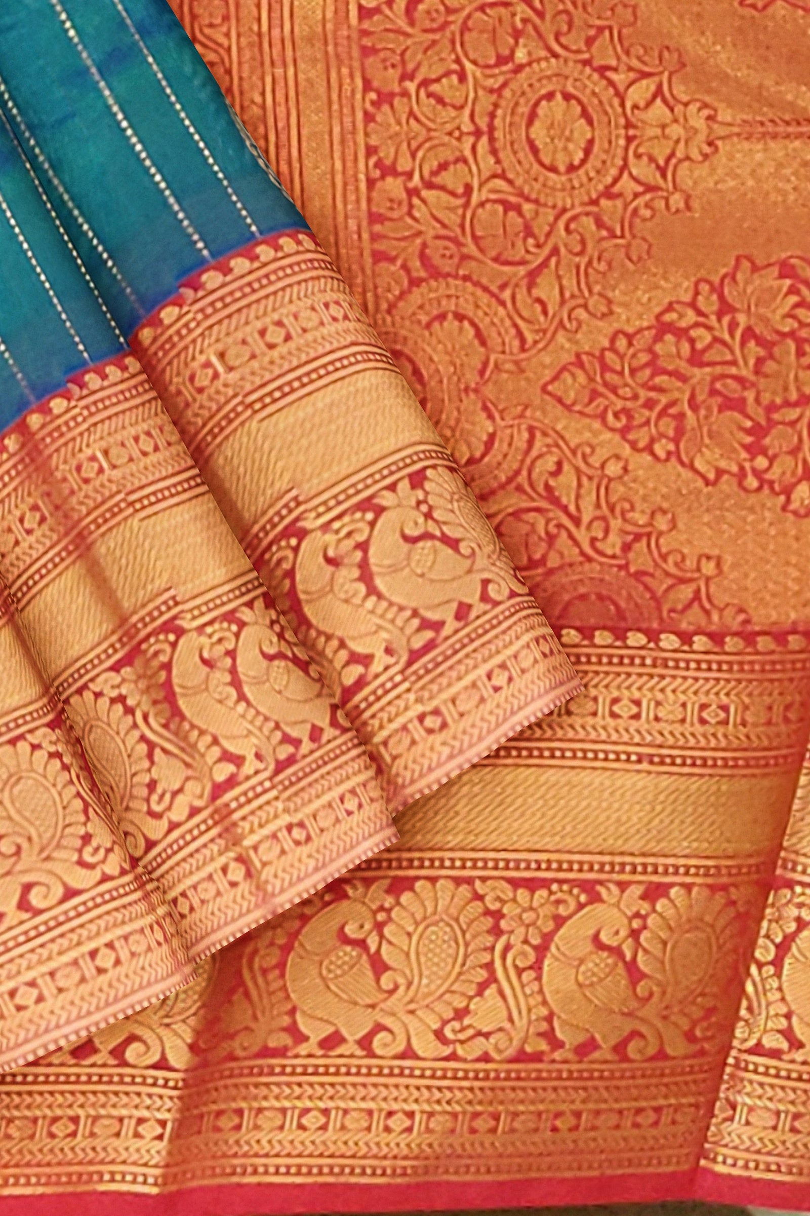 KANJIVARAM SEMI SILK: Traditional Kanjivaram saree