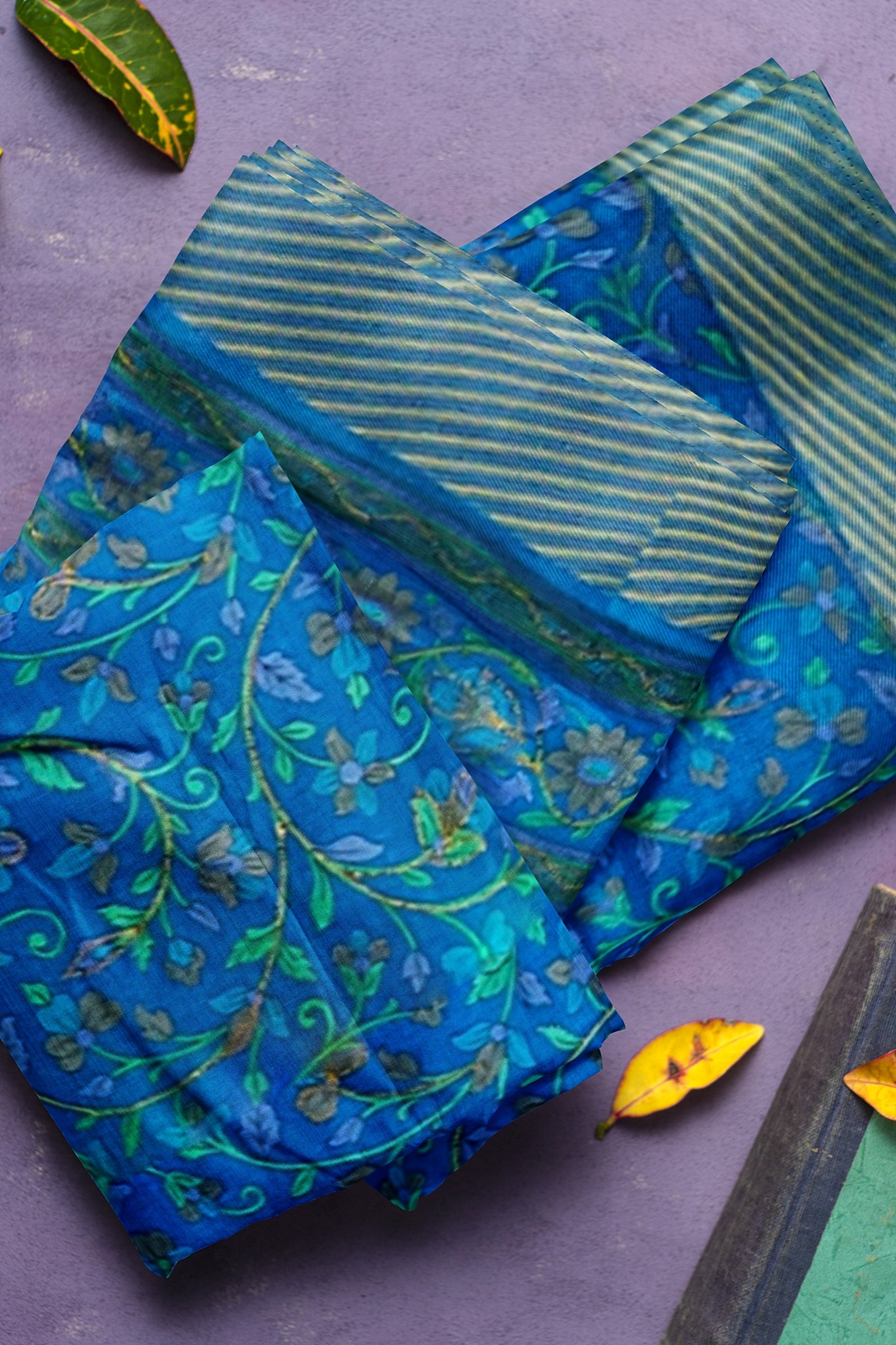 TUSSAR SILK: Beautiful Firoza semi-Tussar saree