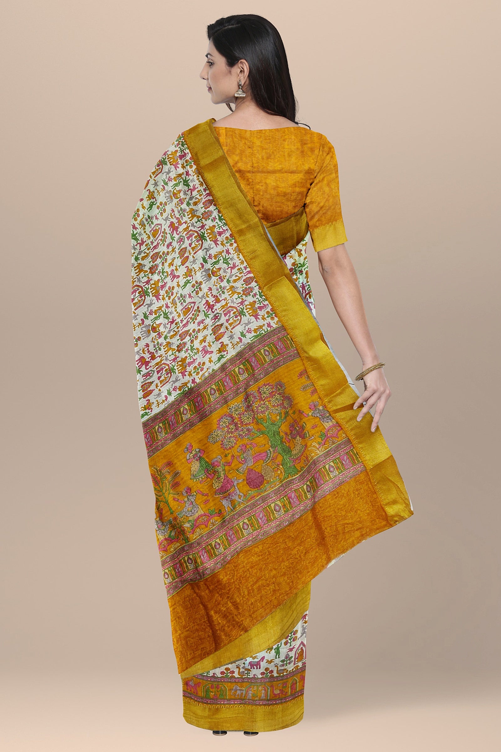 TUSSAR SILK: Baluchari designer semi-Tussar silk saree