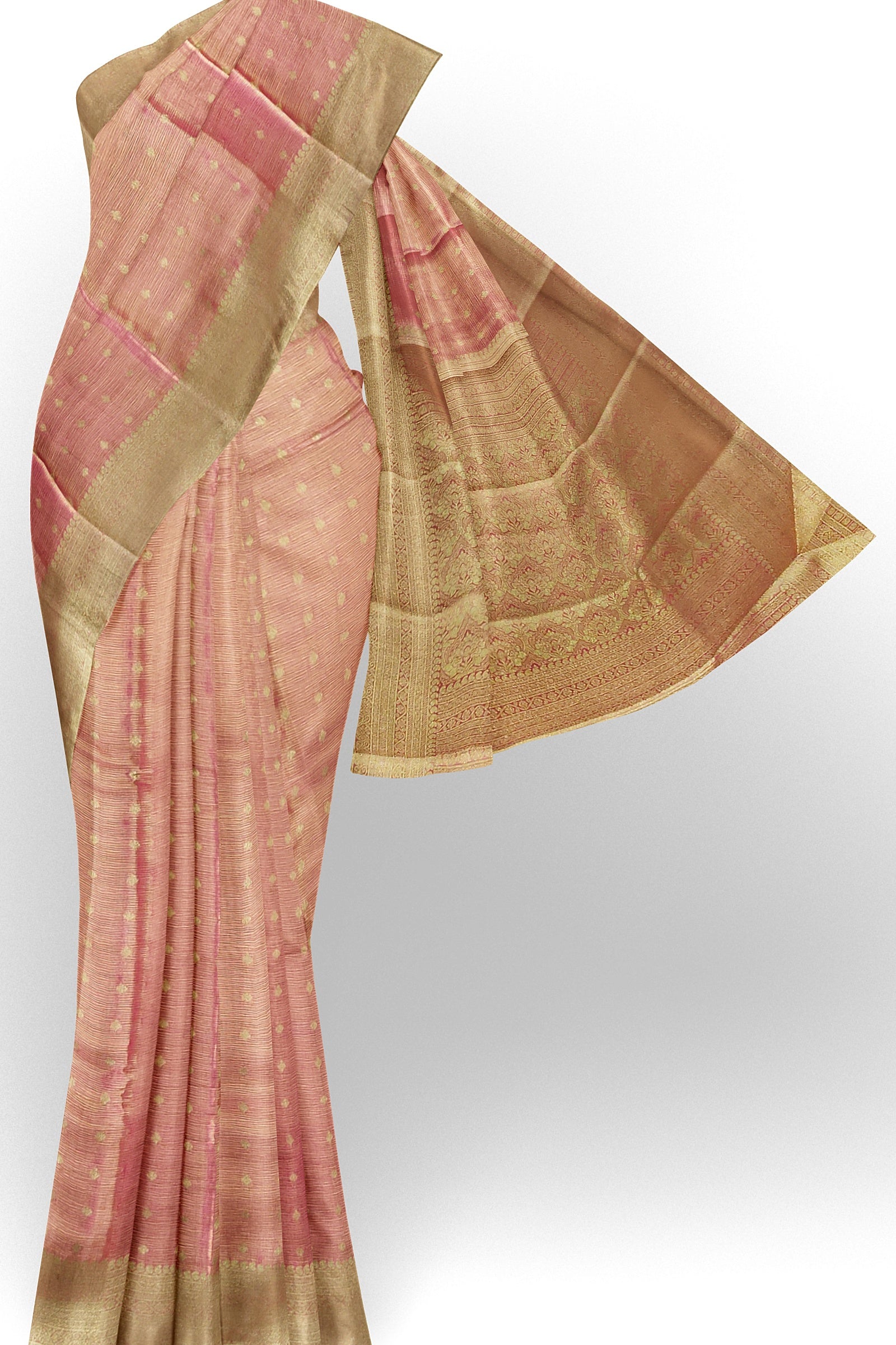 SEMI TISSUE SILK: Elegant onion pink saree