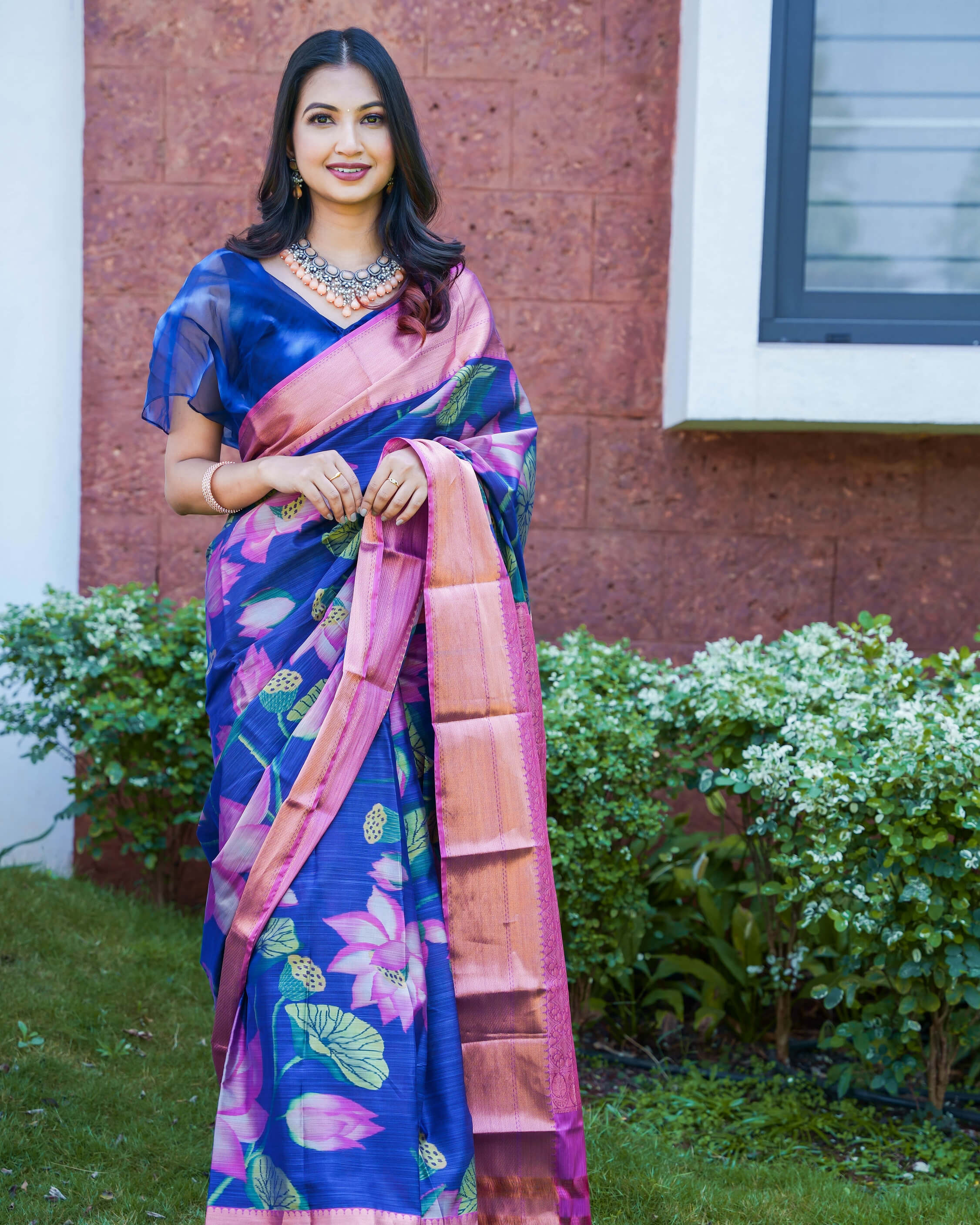 Violet Silk Saree